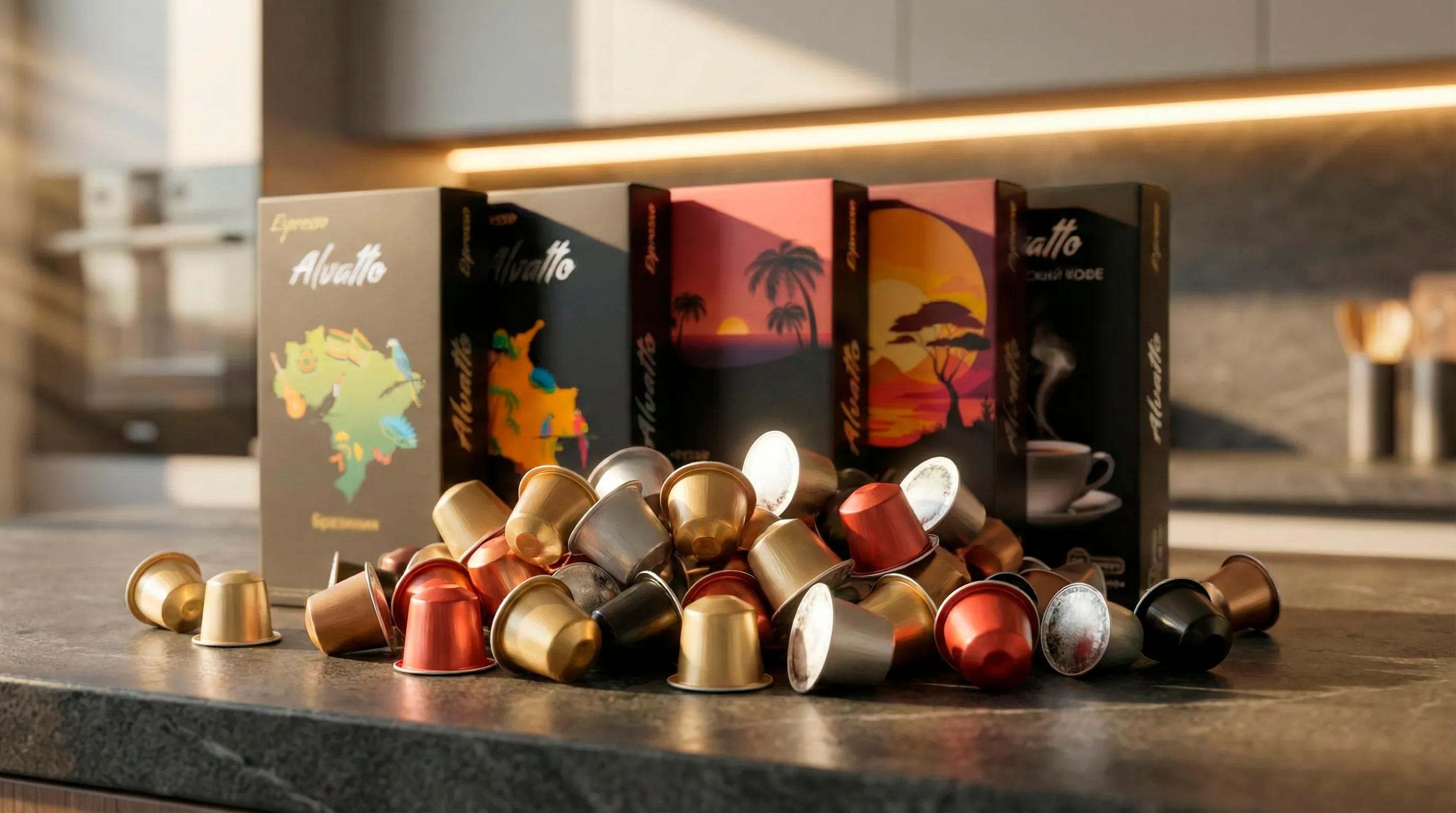 Разнообразие кофейных капсул Альватто