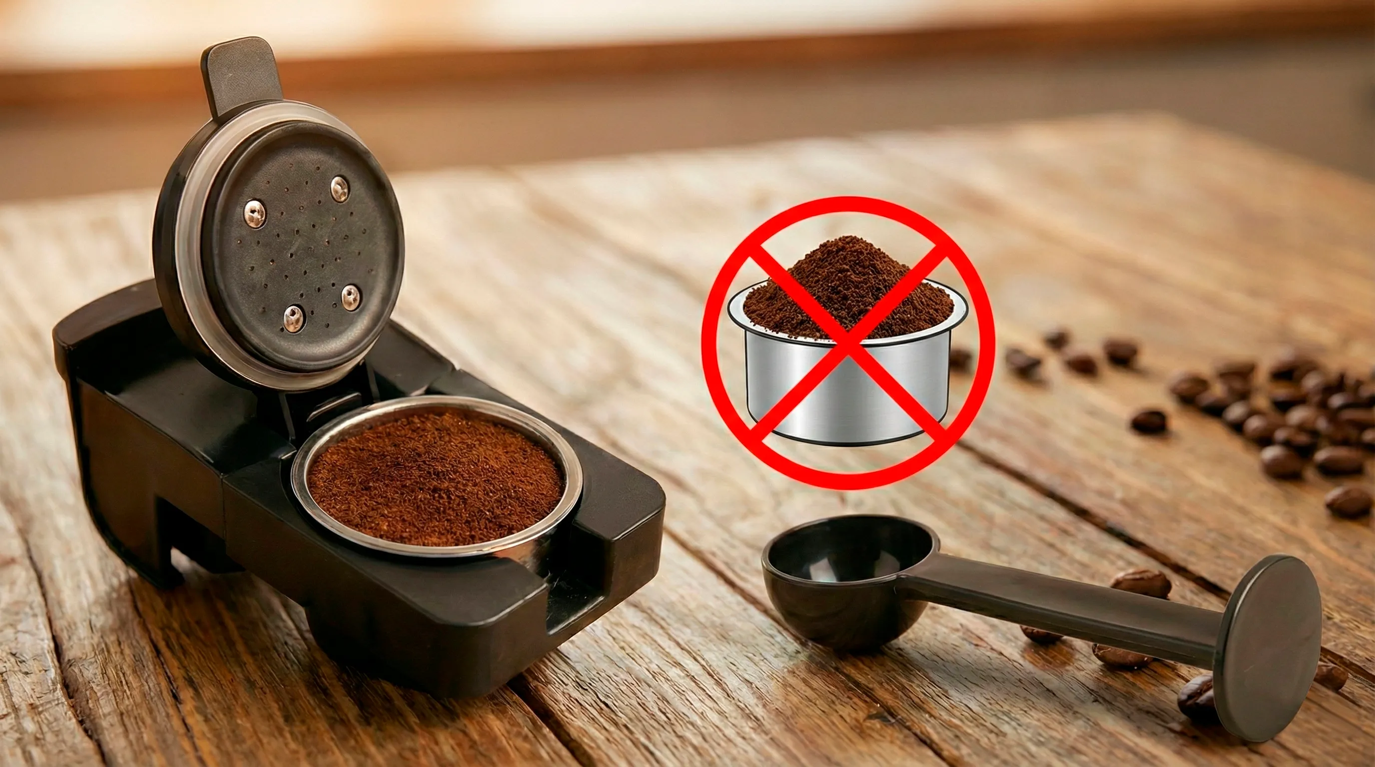 Правильная дозировка молотого кофе в адаптере Альватто