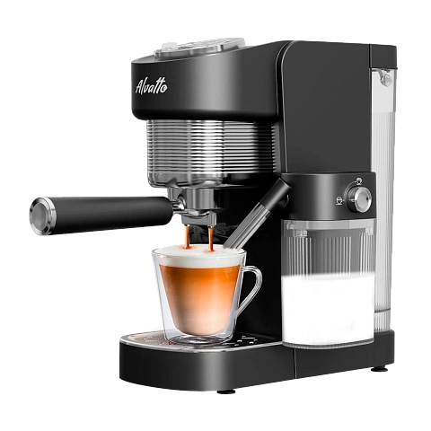Рожковая кофемашина Альватто Корнет Про с автоматическим капучинатором, 20 бар, сенсорный дисплей