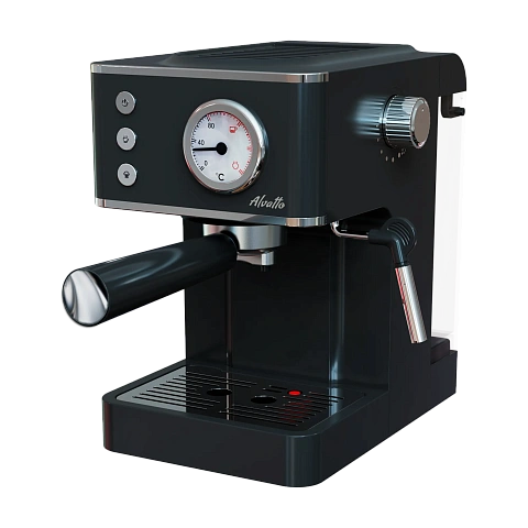 Рожковая кофемашина Альватто Корнет с ручным капучинатором, графит, 20 бар
